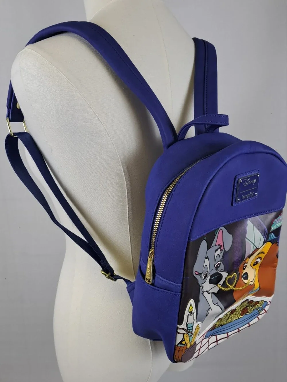 Loungefly x Disney Lady and the Tramp Purple Spaghetti Scene Mini Backpack